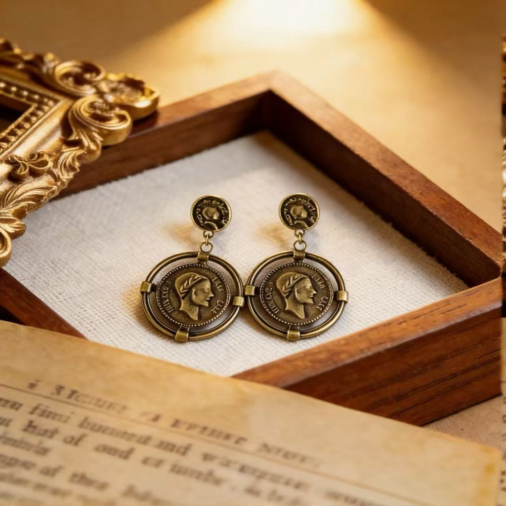 Retro Portrait Stud Earrings