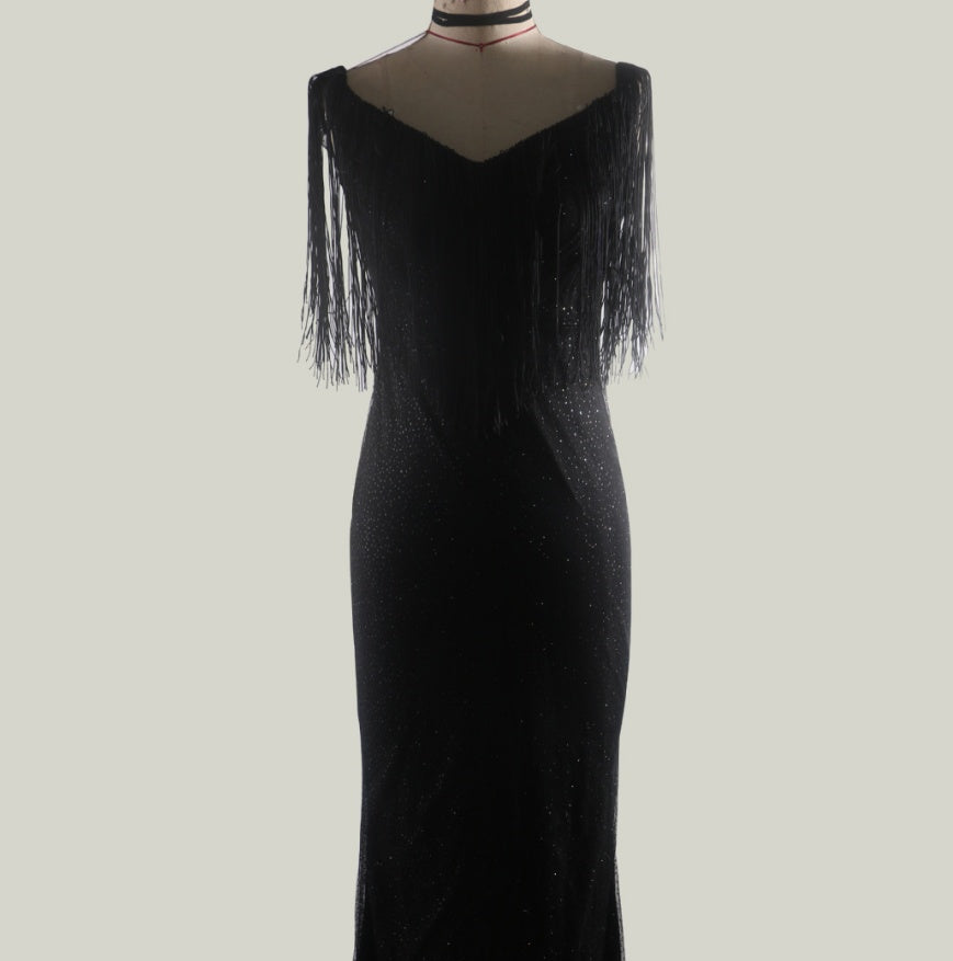 Explosion models black sequins Dress