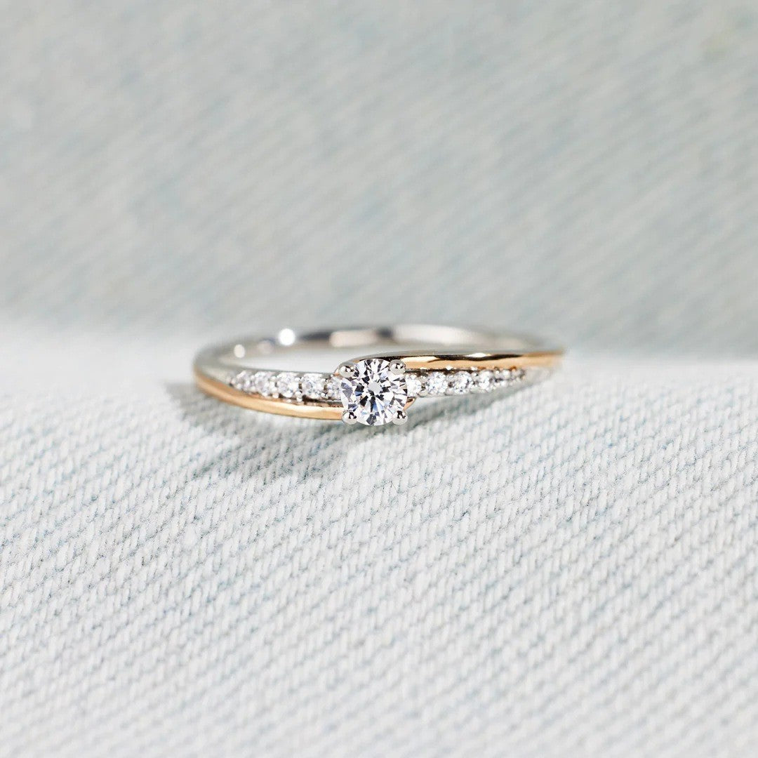 Two Rows Of Diamond Electroplated Ring