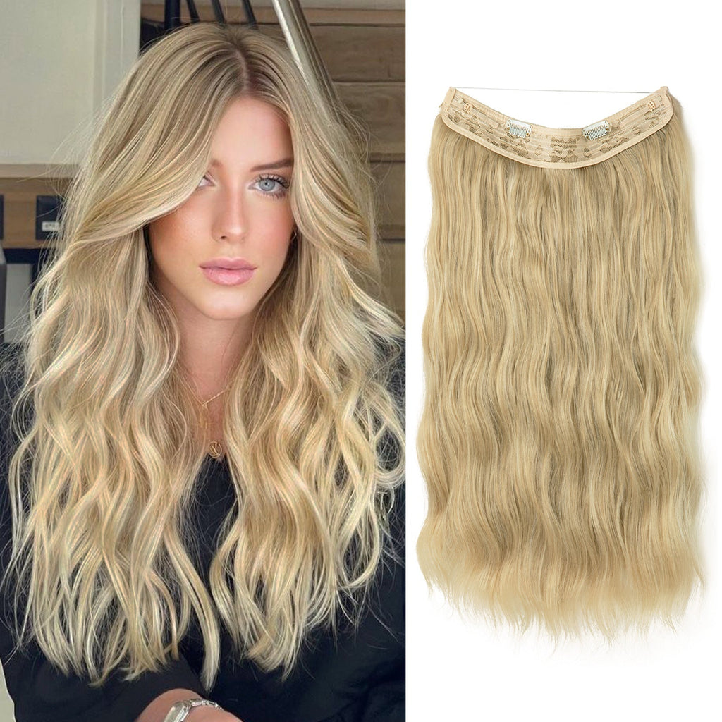 European And American Style Women Corn Curler Fishing Thread Long Curly Hair  Wig