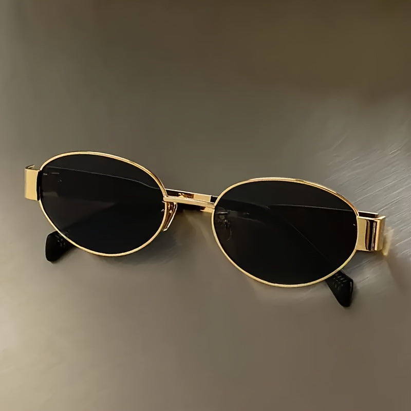 Vintage Oval Metal Sunglasses