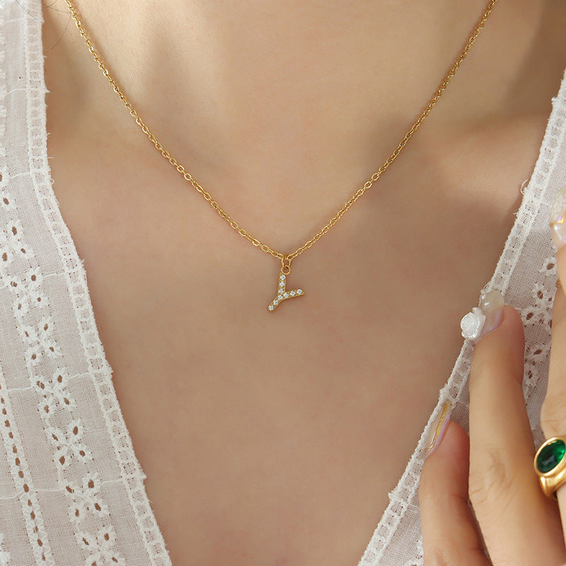 Letters With Diamonds Necklace
