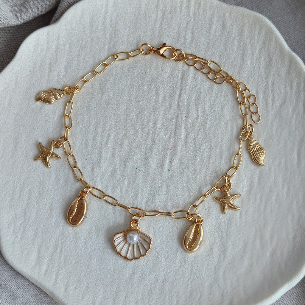 Starfish Shell Pendant Anklet