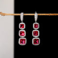 Shiny Square Zircon Earrings