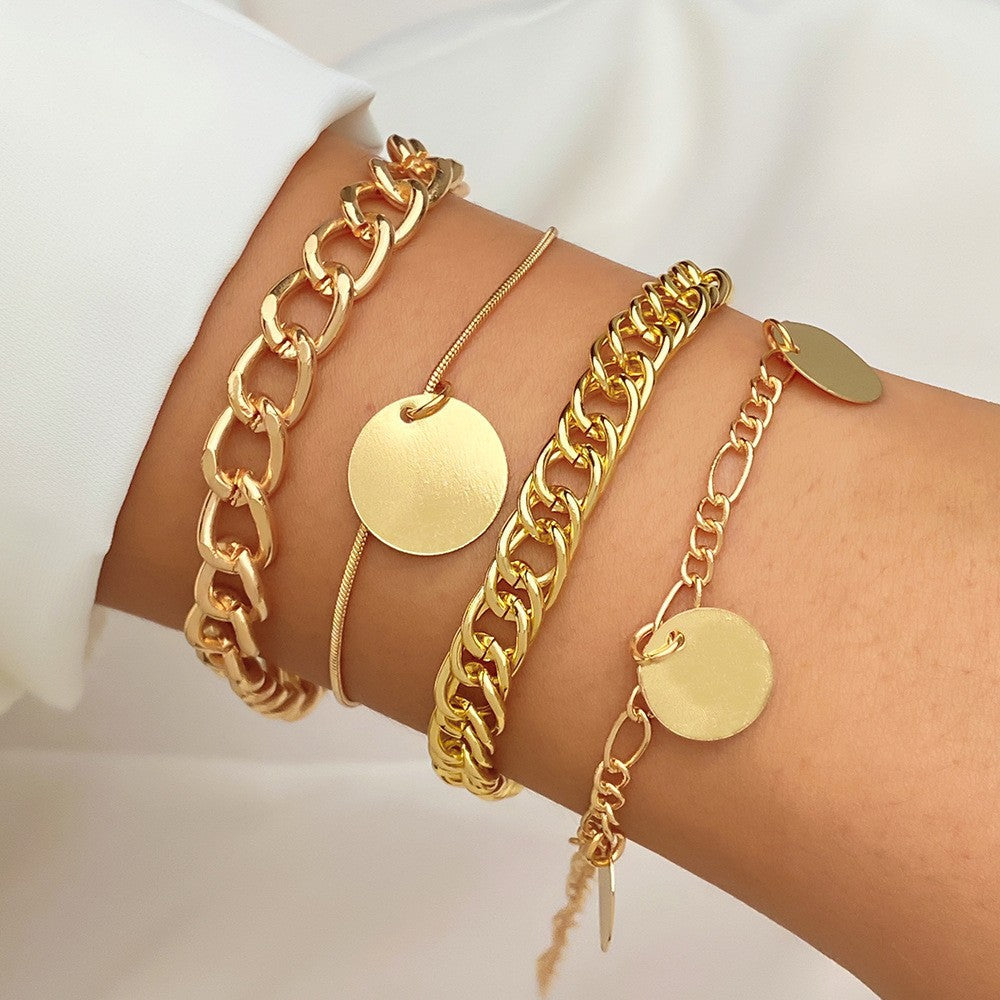 Multi-layer Mixed Chain Round Bracelet