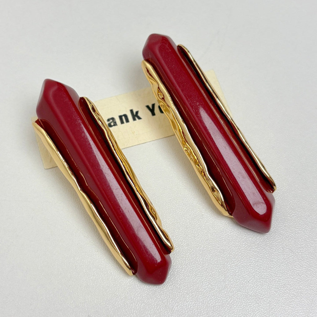 Vintage Geometric Resin Earrings
