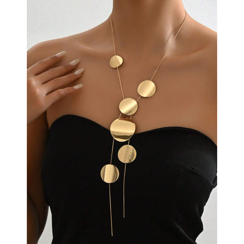 Wafer Hollow Geometry Chain Necklace