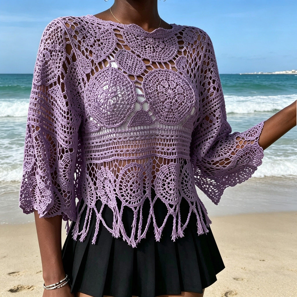 Crochet Openwork Knit Top