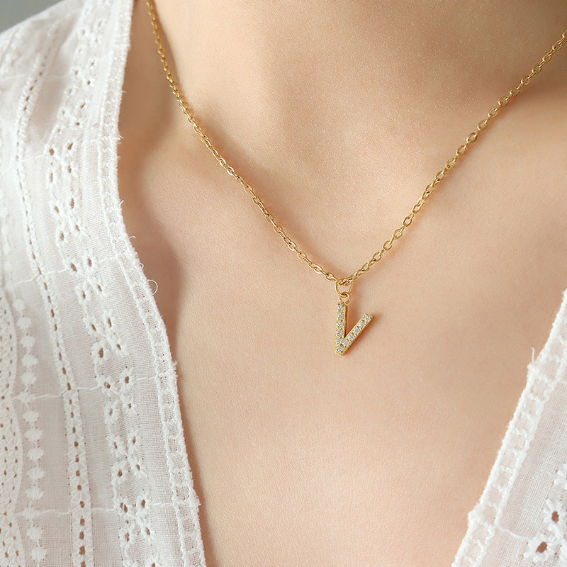 Letters With Diamonds Necklace