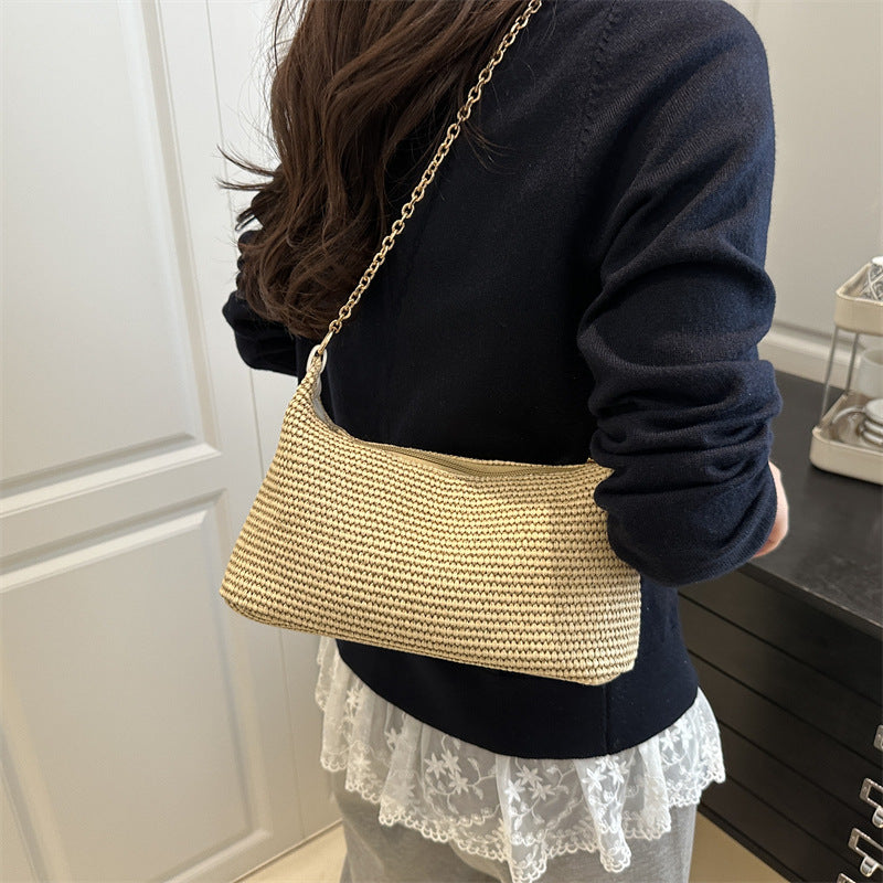 Vacation Style Straw Woven Tote Bag