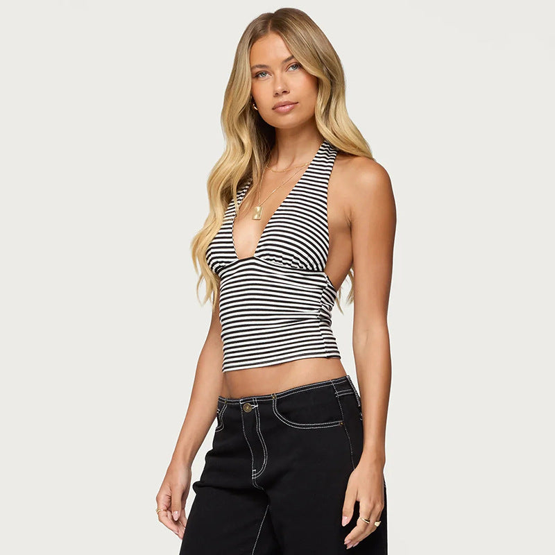 Sassy Striped Print Top