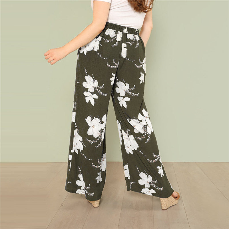 Loose tie-print pant