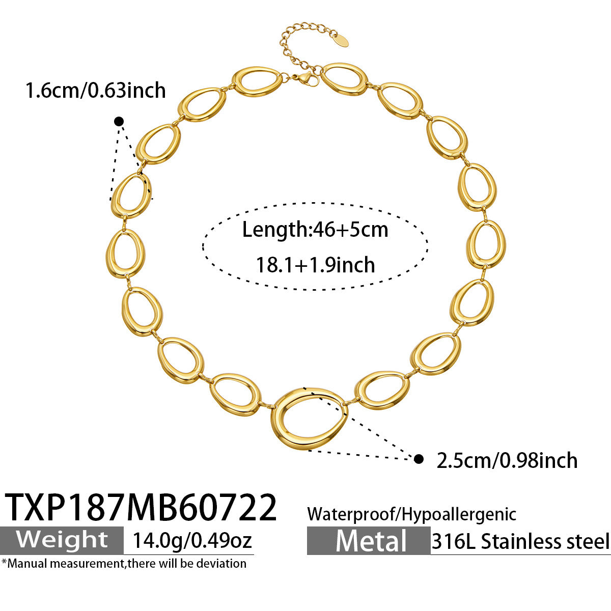Oval Chunky Chain Necklace
