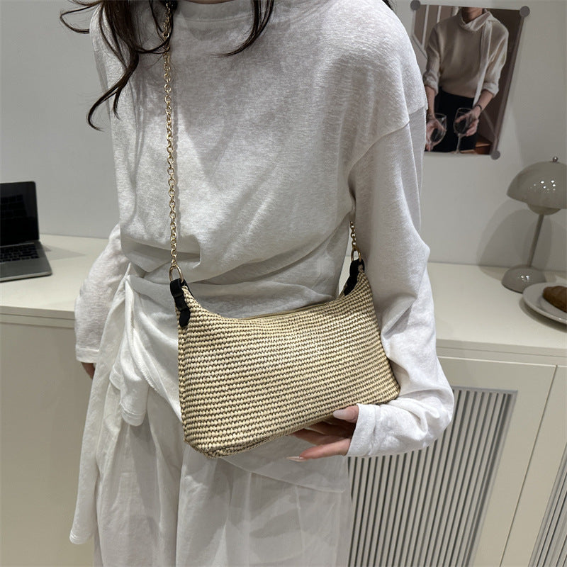 Vacation Style Straw Woven Tote Bag