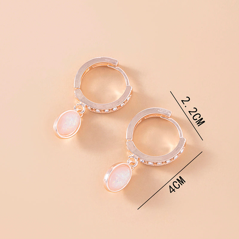 Pink Opal Stone Earrings