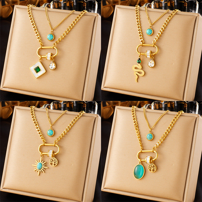 Turquoise Double-layer necklace