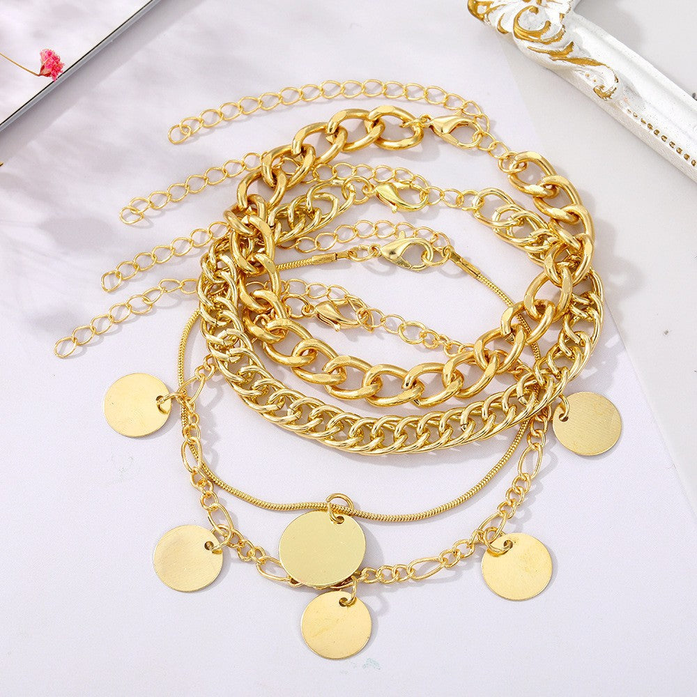 Multi-layer Mixed Chain Round Bracelet