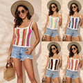 Beach Multi-color Splicing Striped Sweater Top