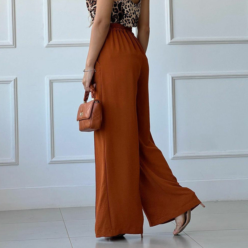 Somae Pleated Wide-leg Casual Pant
