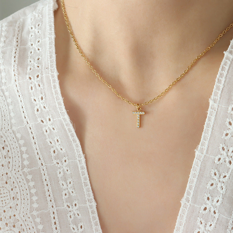 Letters With Diamonds Necklace