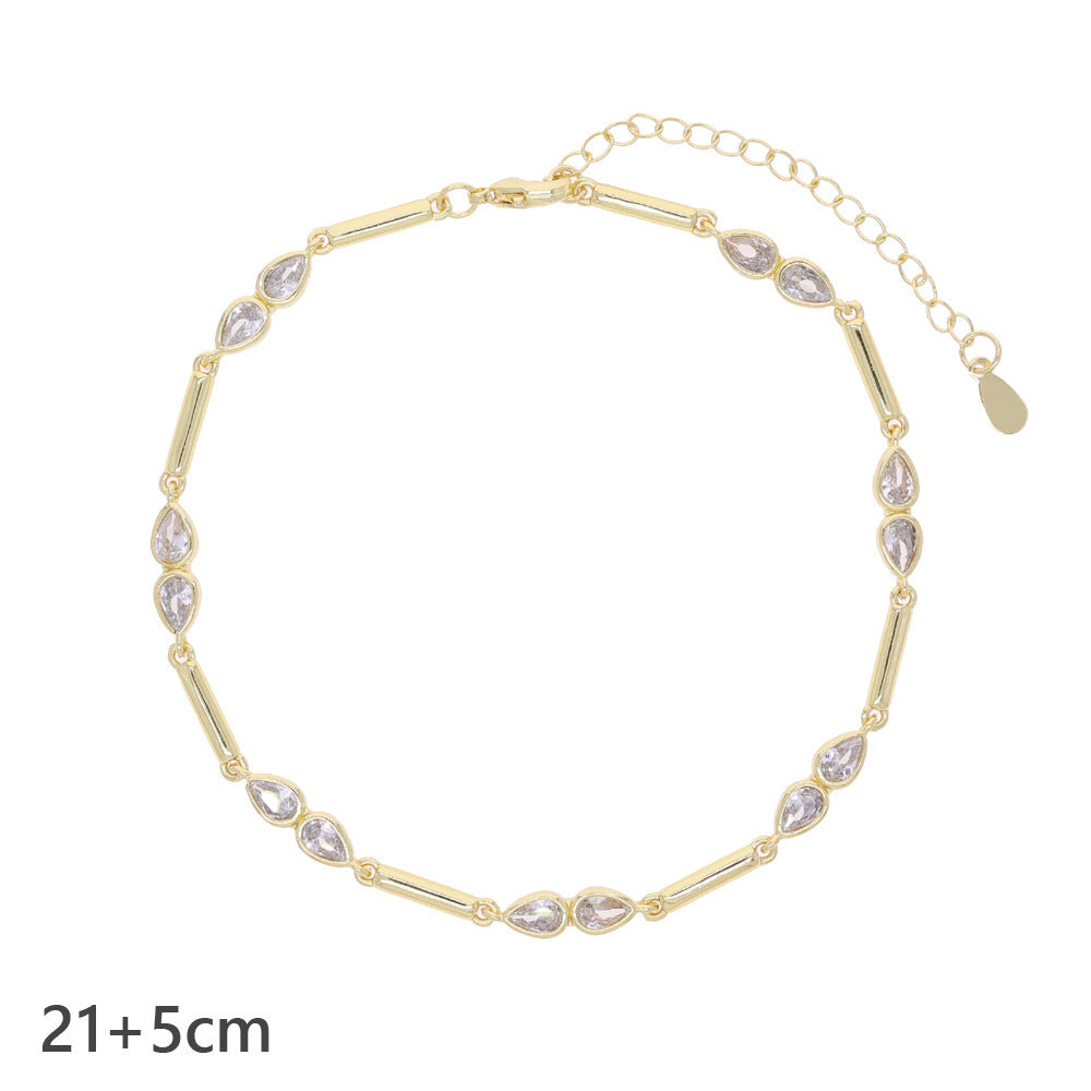 Water-drop Zircon Anklet