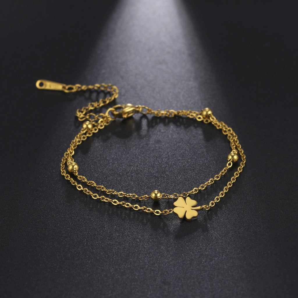 Cut Clover Charm Double-layer Ankle