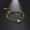 Cut Clover Charm Double-layer Ankle