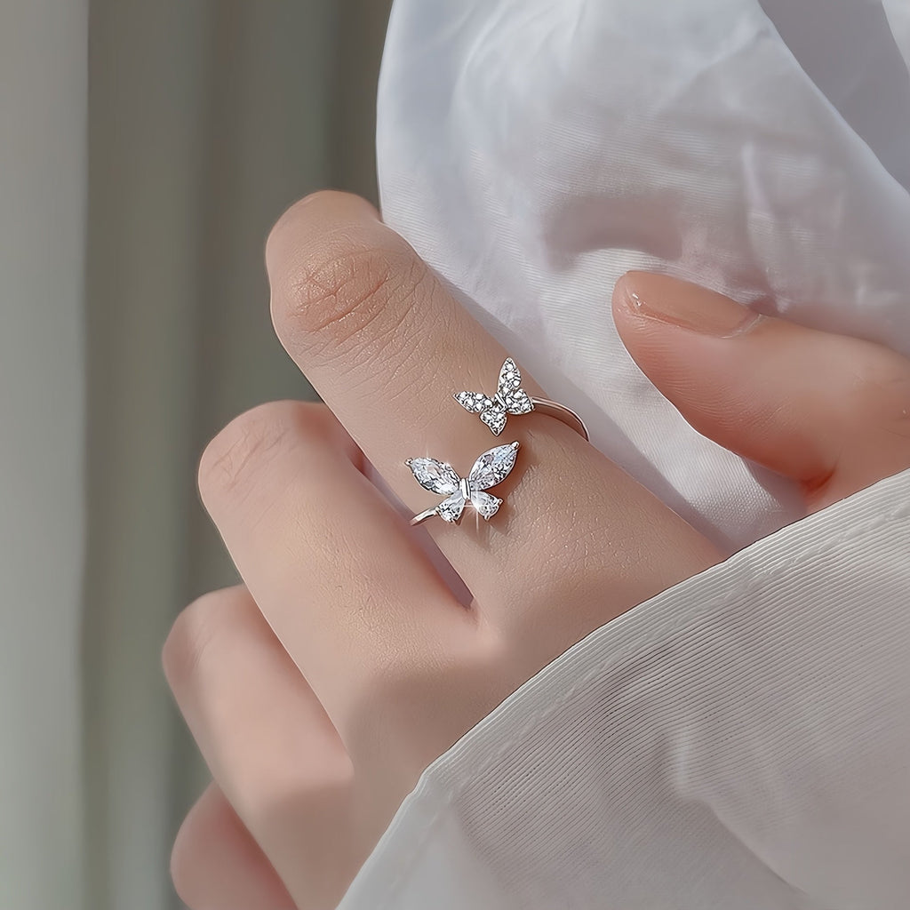 Butterfly Zircon Open Ring