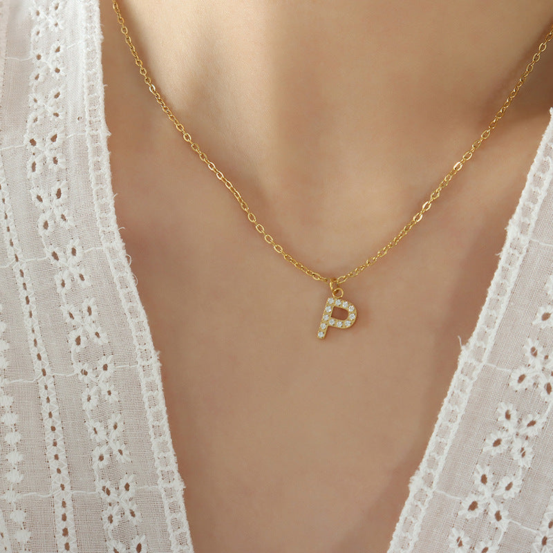Letters With Diamonds Necklace