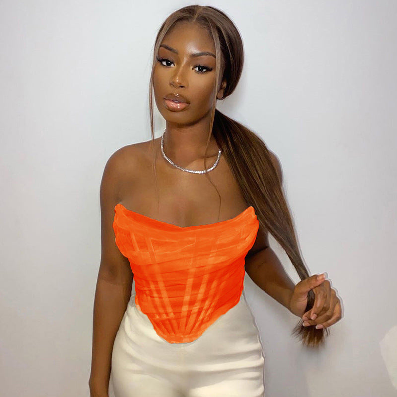 Herringbone Mesh Bra And Vest Top