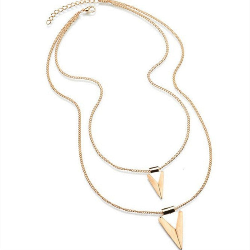 triangle sweater chain clavicle chain
