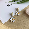 Dripped-glaze Flower Earrings