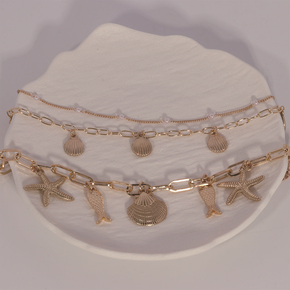 Starfish Shell Pendant Anklet