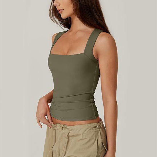 Square-neck Tank Vest Slim Top