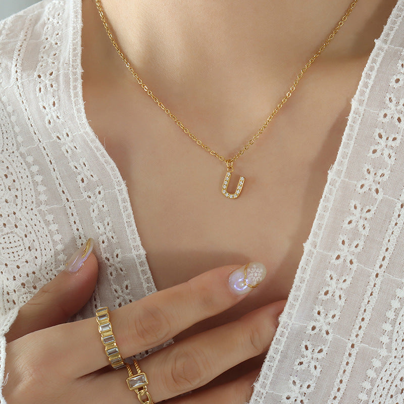 Letters With Diamonds Necklace