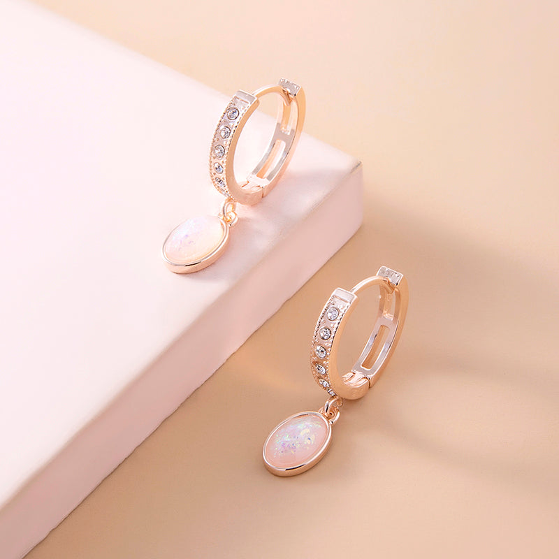 Pink Opal Stone Earrings