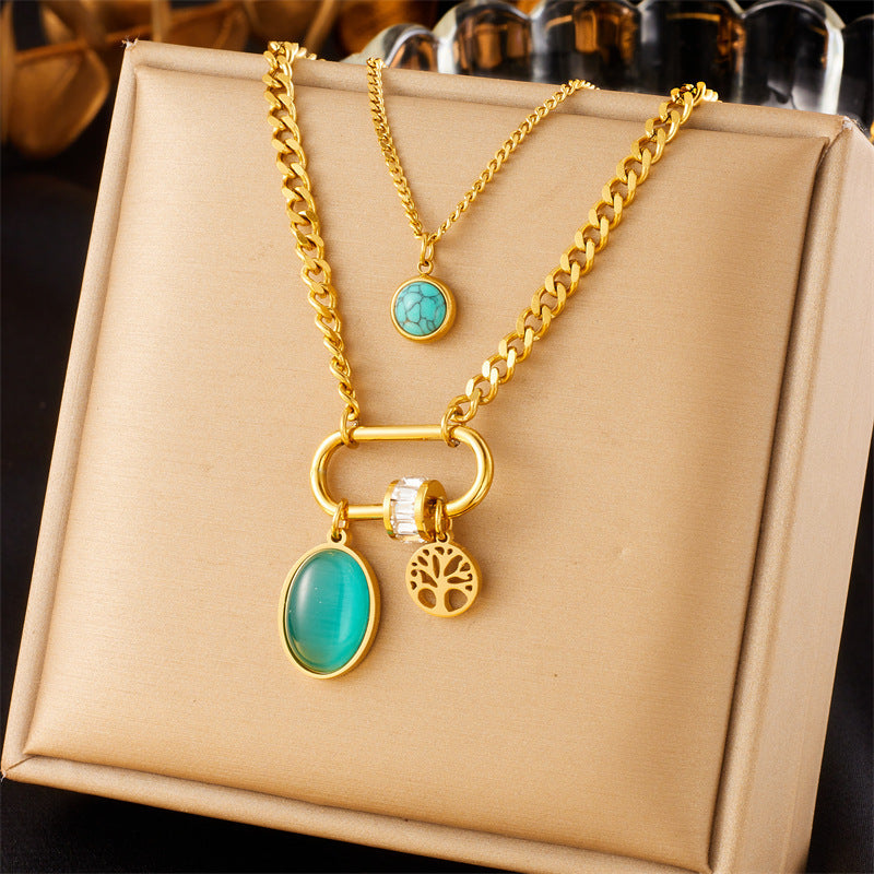 Turquoise Double-layer necklace