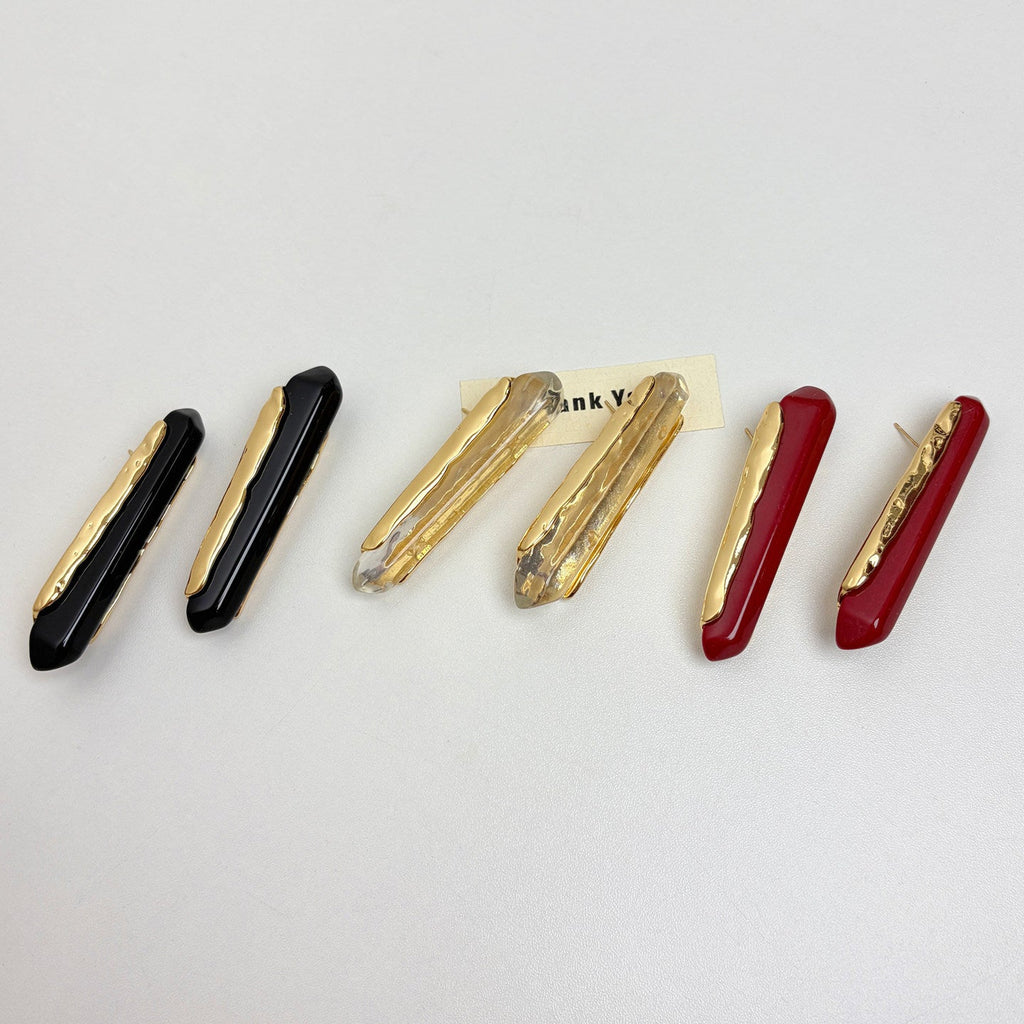 Vintage Geometric Resin Earrings