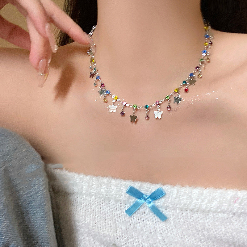 Colorized Butterfly Necklace