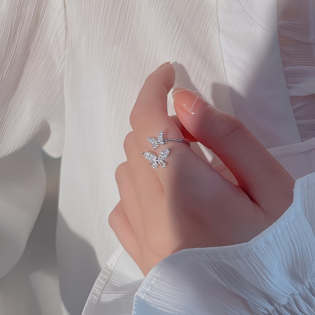 Butterfly Zircon Open Ring