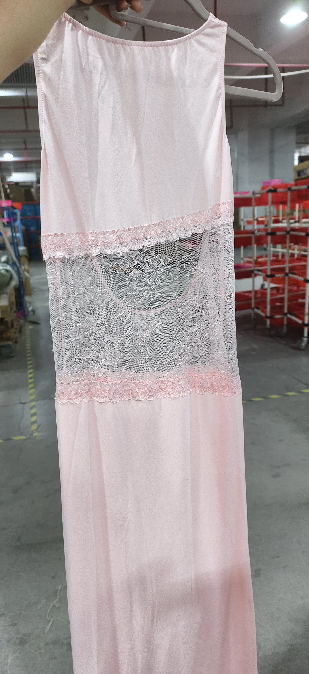 Stitching Lace Mid Waist See-through Dress
