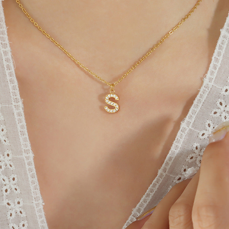 Letters With Diamonds Necklace