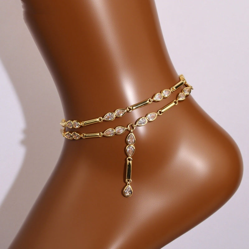 Water-drop Zircon Anklet