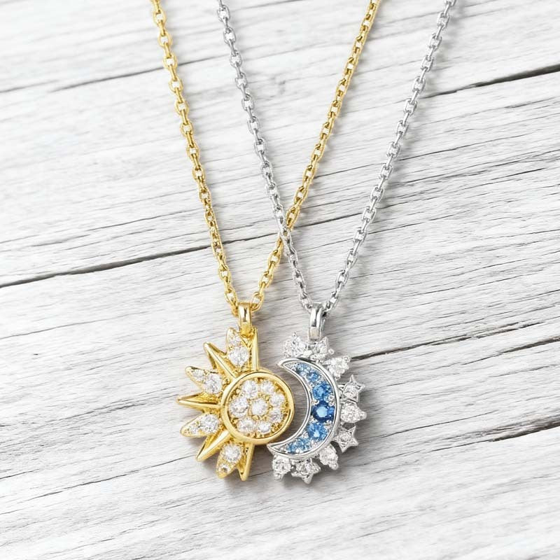 Sun And Moon Dual-Effect Stacked necklace