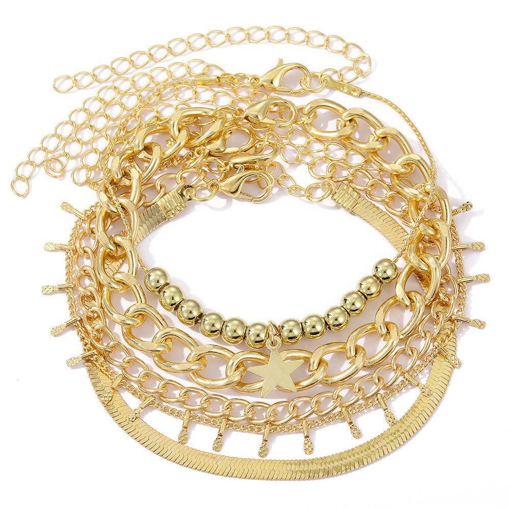 Multi-layer Mixed Chain Round Bracelet