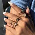 Stone Metalic Finger Ring