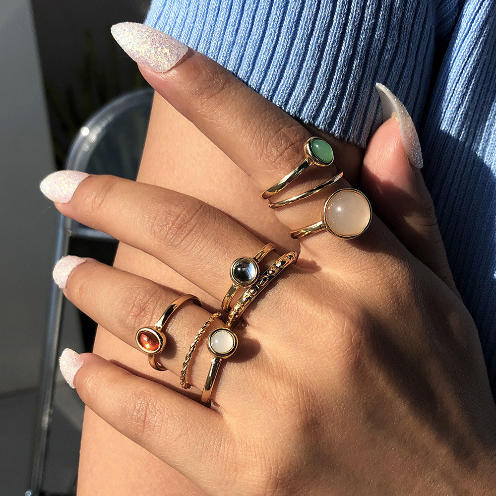 Stone Metalic Finger Ring