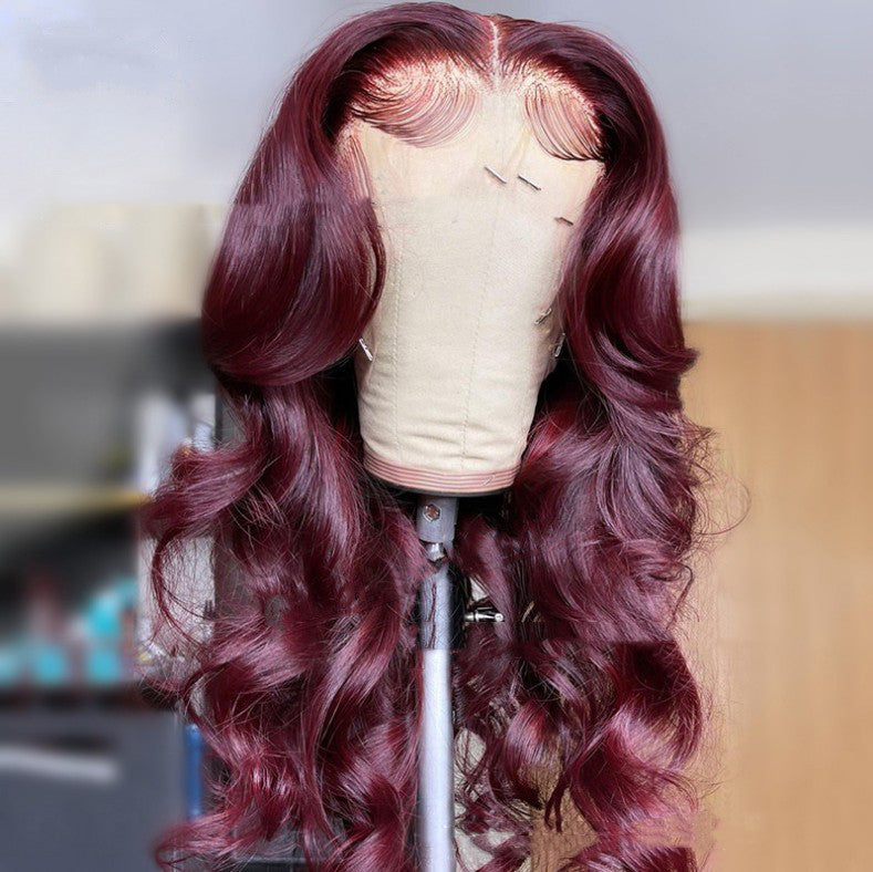 Medium Points Wine Red Long Curly Hair