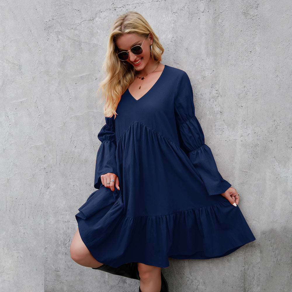 Swing Ruffle Print Sleeveless Dress