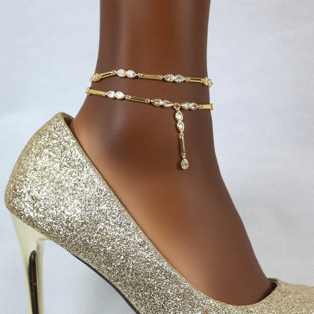 Water-drop Zircon Anklet
